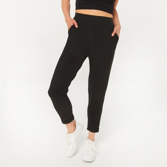 $5 Add-on | Soft high waist cropped joggers (S) - Picture 1 of 11